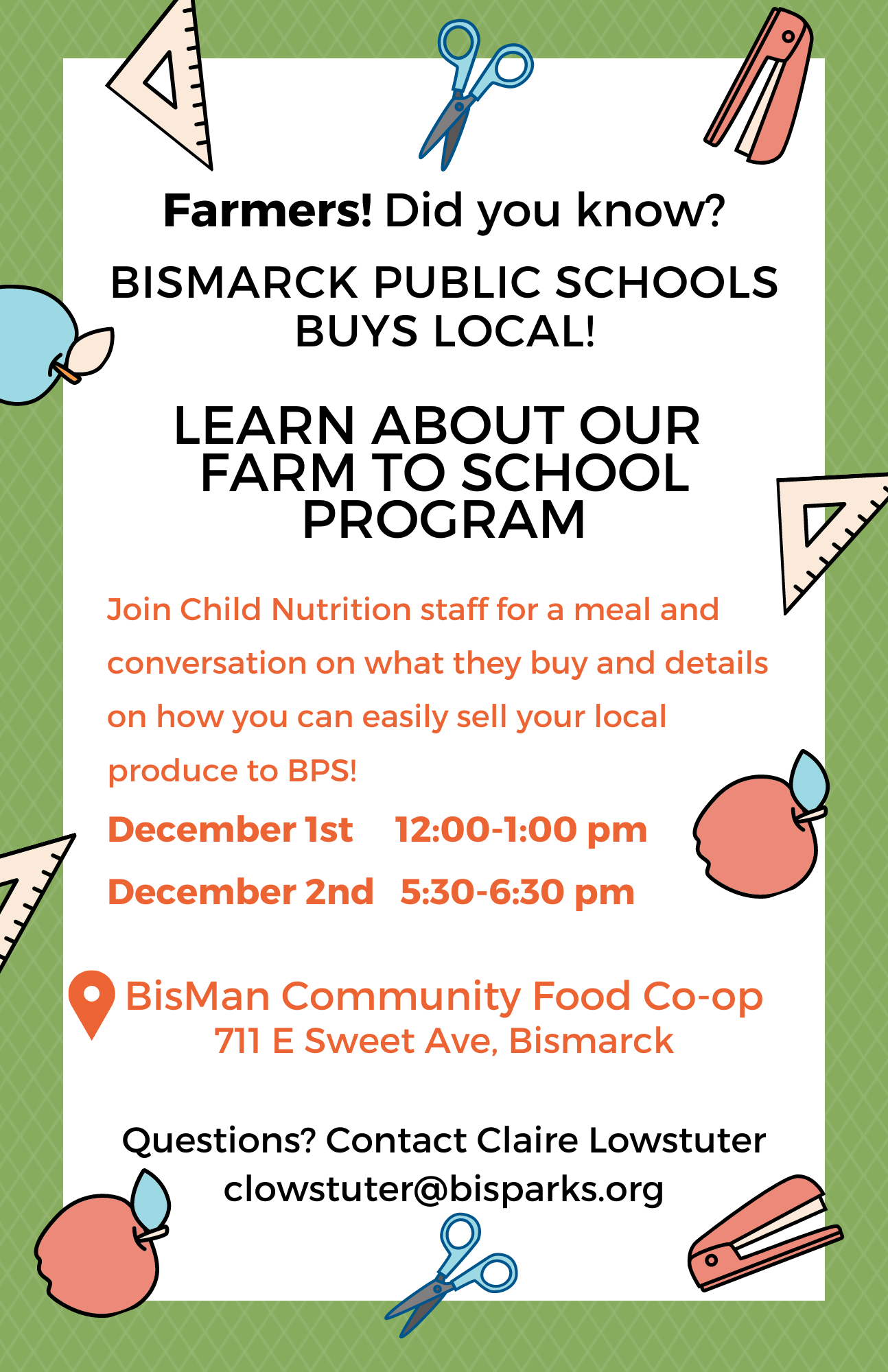 BPS Farm to School December meetings